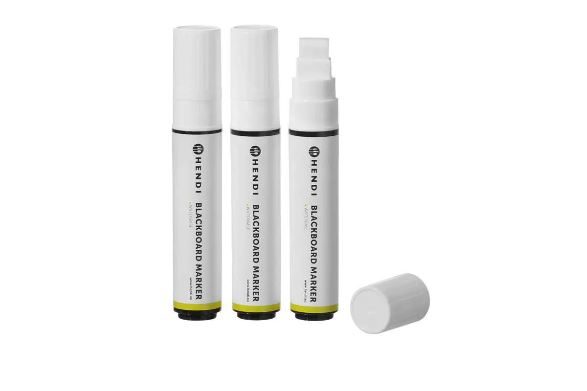 Markery do tablicy z szeroką końcówką, 3 białe markery Hendi 664223