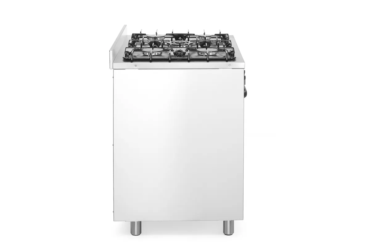 Kuchnia gazowa 5-palnikowa z piekarnikiem elektrycznym i grillem Kitchen Line 230V/2900W 14,3kW 900x653x900mm Hendi 225707