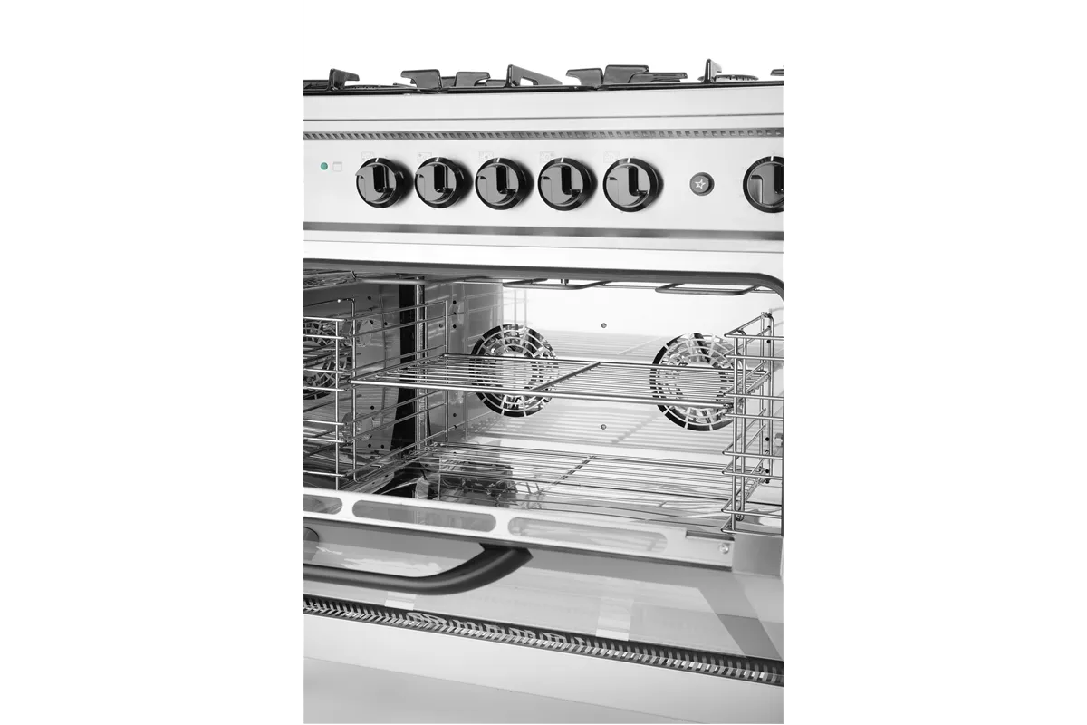 Kuchnia gazowa 5-palnikowa z piekarnikiem elektrycznym i grillem Kitchen Line 230V/2900W 14,3kW 900x653x900mm Hendi 225707