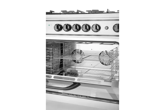 Kuchnia gazowa 5-palnikowa z piekarnikiem elektrycznym i grillem Kitchen Line 230V/2900W 14,3kW 900x653x900mm Hendi 225707