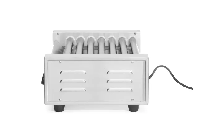 Podgrzewacz rolkowy do parówek jednostrefowy, 7 rolek, 230V/740W, 525x365x176mm Hendi 268506