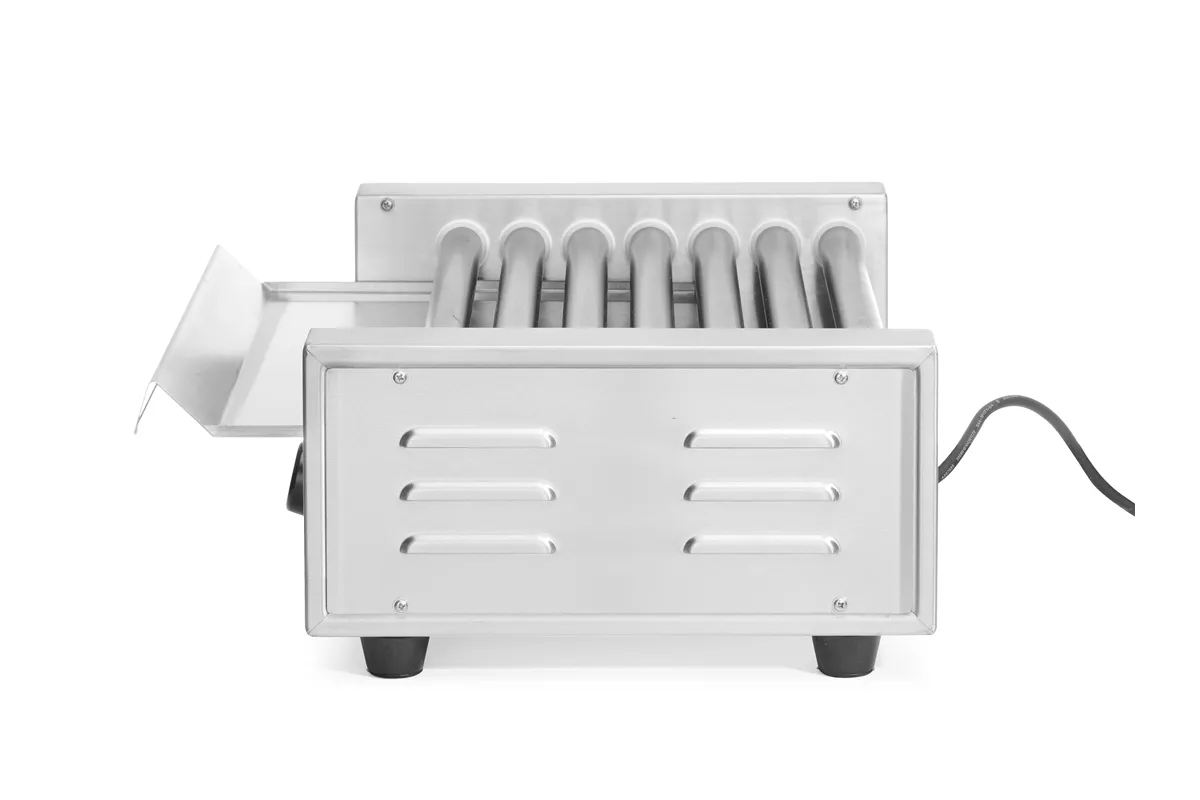 Podgrzewacz rolkowy do parówek jednostrefowy, 7 rolek, 230V/740W, 525x365x176mm Hendi 268506