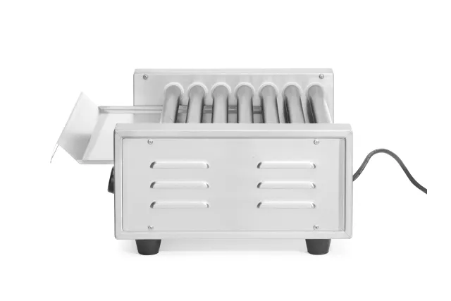 Podgrzewacz rolkowy do parówek jednostrefowy, 7 rolek, 230V/740W, 525x365x176mm Hendi 268506