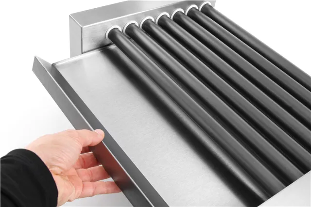 Podgrzewacz rolkowy do parówek jednostrefowy, 9 rolek, 230V/940W, 520x425x175mm Hendi 268605