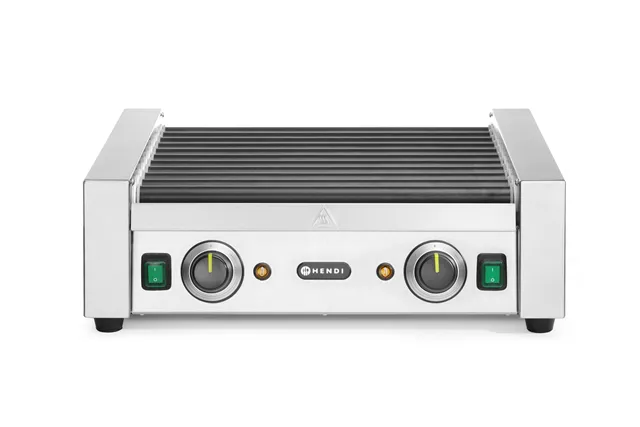 Podgrzewacz rolkowy do parówek dwustrefowy, 11 rolek, 230V/1180W, 530x525x180mm Hendi 268704