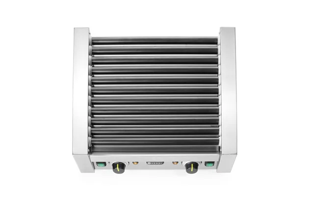 Podgrzewacz rolkowy do parówek dwustrefowy, 11 rolek, 230V/1180W, 530x525x180mm Hendi 268704