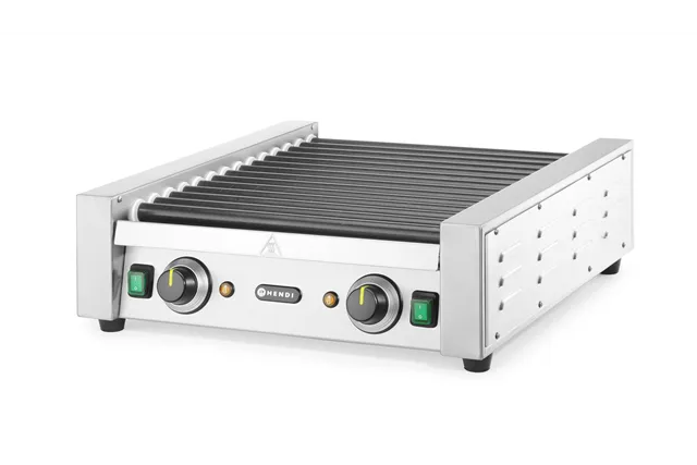 Podgrzewacz rolkowy do parówek dwustrefowy, 14 rolek, 230V/1480W, 520x650x176mm Hendi 268735