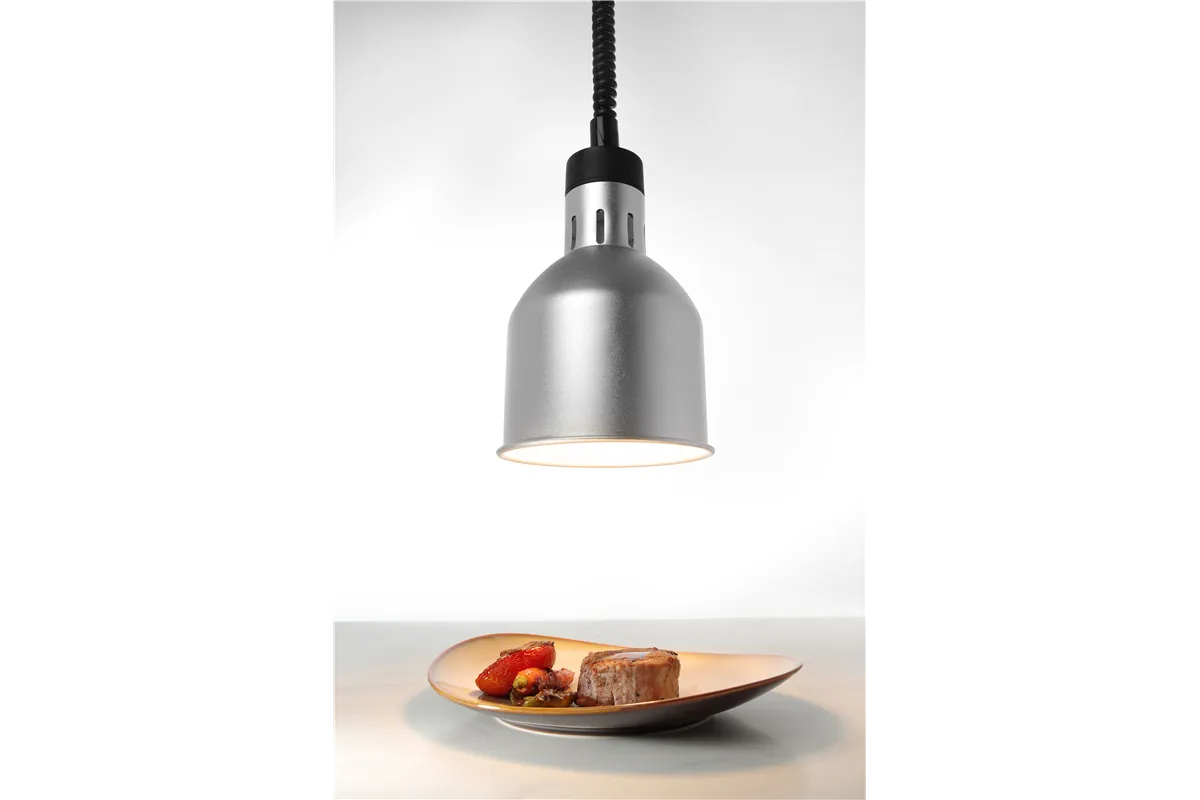 Lampa do podgrzewania potraw wisząca, cylindryczna, srebrny, 230V/250W, ⌀175x250mm Hendi 273883