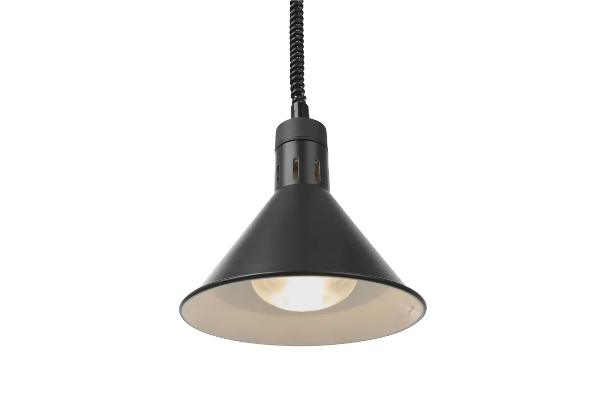 Lampa do podgrzewania potraw wisząca, stożkowa, czarny, 230V/250W, ⌀275x250mm Hendi 273845