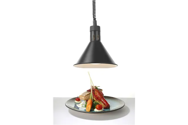 Lampa do podgrzewania potraw wisząca, stożkowa, czarny, 230V/250W, ⌀275x250mm Hendi 273845