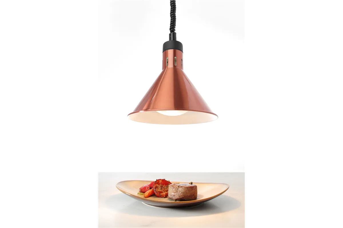 Lampa do podgrzewania potraw wisząca, stożkowa, miedziany, 230V/250W, ⌀275x250mm Hendi 273876
