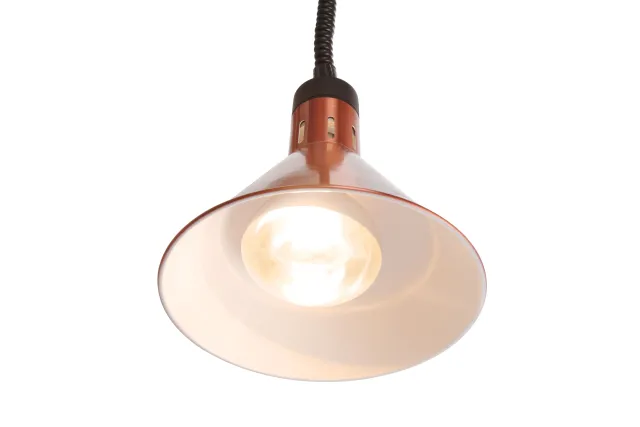 Lampa do podgrzewania potraw wisząca, stożkowa, miedziany, 230V/250W, ⌀275x250mm Hendi 273876