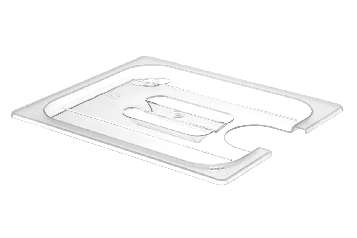 Pokrywka do pojemników GN z poliwęglanu z wycięciem na cyrkulator sous-vide, GN 1/2, transparentny, 265x325mm Hendi 864210