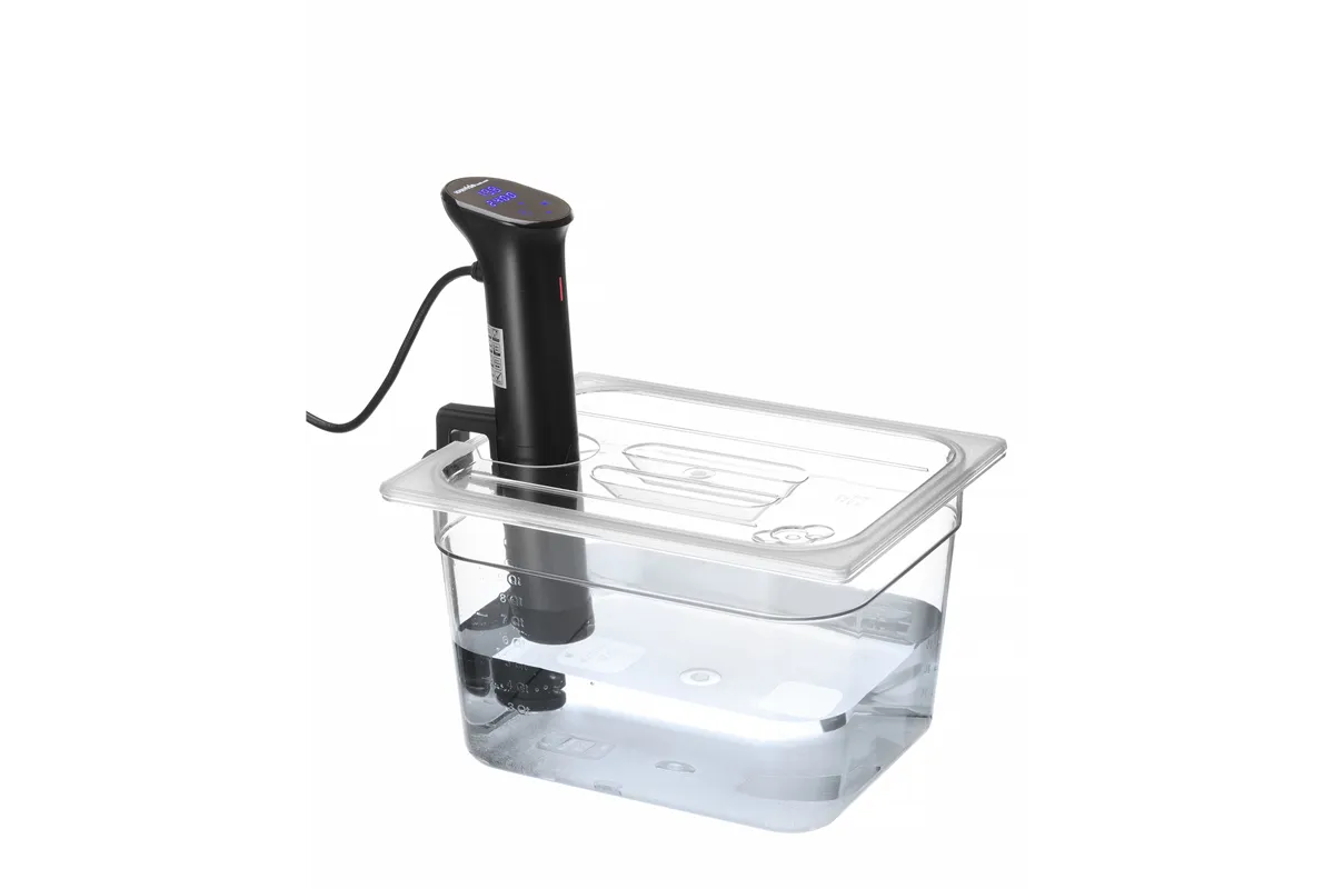 Pokrywka do pojemników GN z poliwęglanu z wycięciem na cyrkulator sous-vide, GN 1/2, transparentny, 265x325mm Hendi 864210