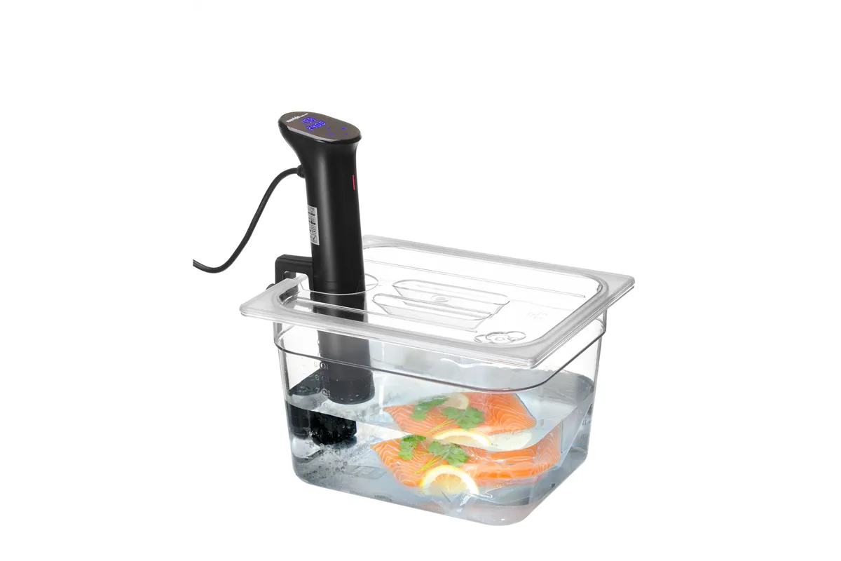 Pokrywka do pojemników GN z poliwęglanu z wycięciem na cyrkulator sous-vide, GN 1/2, transparentny, 265x325mm Hendi 864210