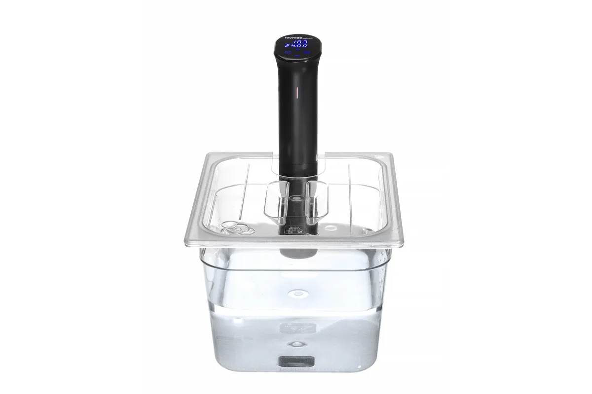 Pokrywka do pojemników GN z poliwęglanu z wycięciem na cyrkulator sous-vide, GN 1/2, transparentny, 265x325mm Hendi 864210