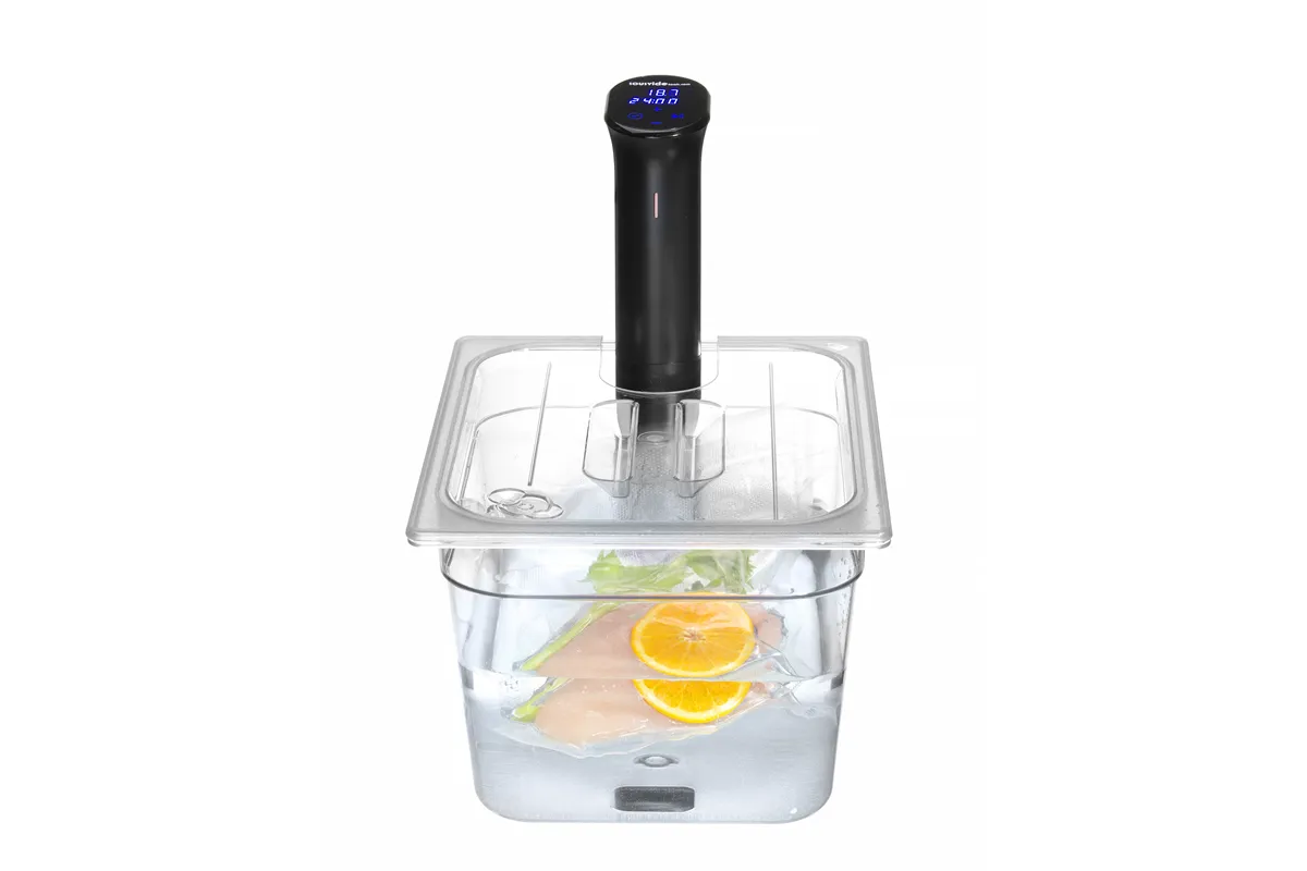 Pokrywka do pojemników GN z poliwęglanu z wycięciem na cyrkulator sous-vide, GN 1/2, transparentny, 265x325mm Hendi 864210