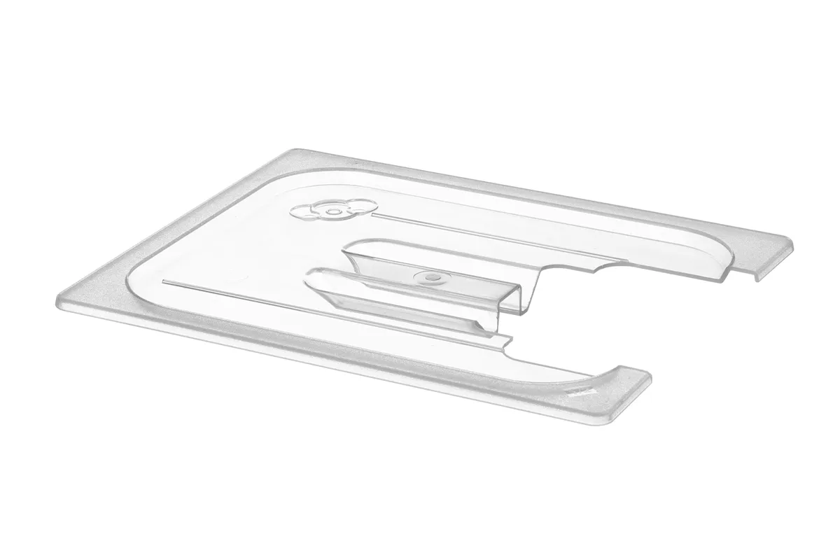 Pokrywka do pojemników GN z poliwęglanu z wycięciem na sous vide, GN 1/2, transparentny, 265x325mm Hendi 864234