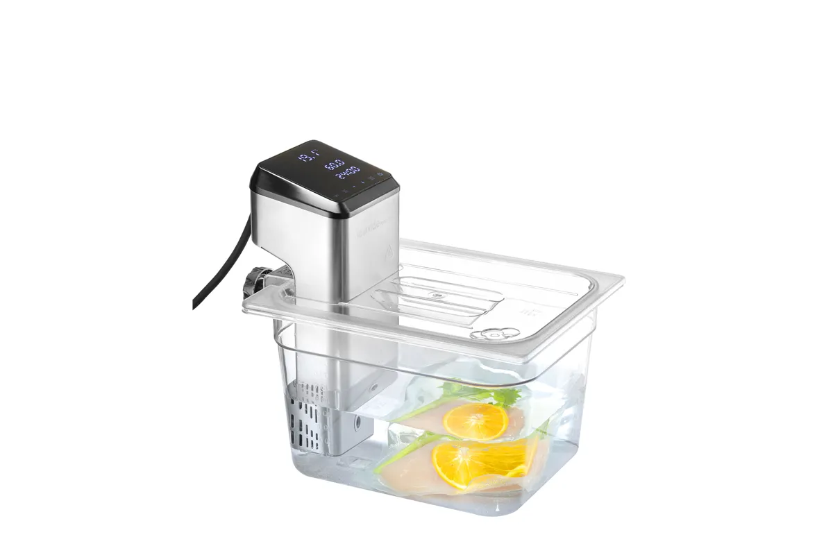 Pokrywka do pojemników GN z poliwęglanu z wycięciem na sous vide, GN 1/2, transparentny, 265x325mm Hendi 864234