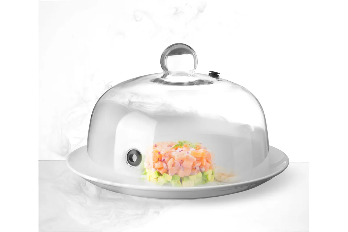 Kopułka szklana z otworem wentylacyjnym, Kopułka szklana szeroka, ⌀260x175mm Hendi 199664