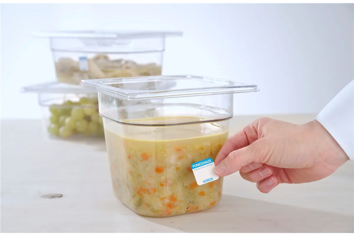 Etykiety Food Safety na każdy dzień tygodnia – wielorazowe, Poniedziałek, niebieski, 1000 szt., 25x25mm Hendi 850077