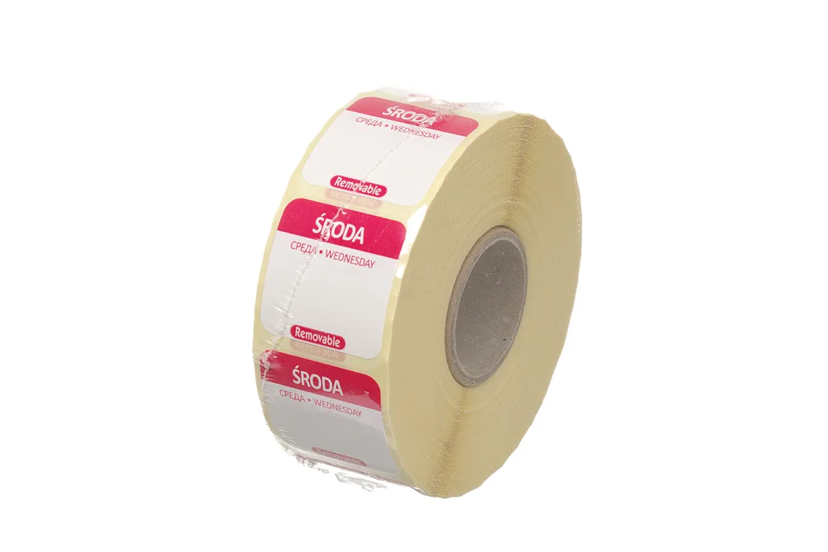 Etykiety Food Safety na każdy dzień tygodnia – wielorazowe, Środa, czerwony, 1000 szt., 25x25mm Hendi 850091