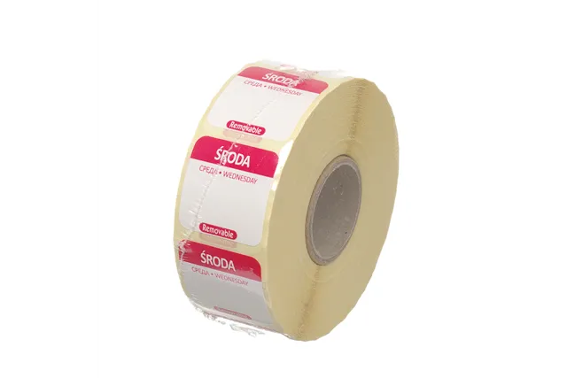 Etykiety Food Safety na każdy dzień tygodnia – wielorazowe, Środa, czerwony, 1000 szt., 25x25mm Hendi 850091