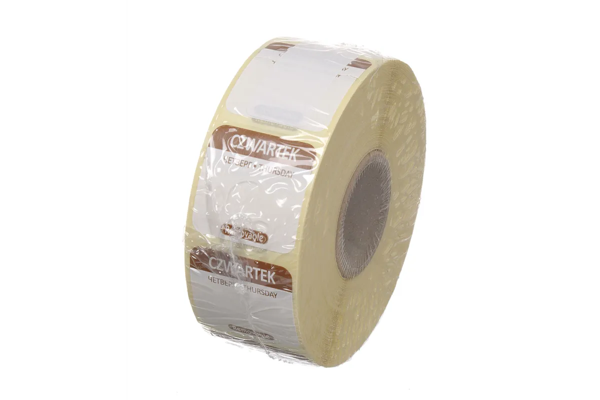 Etykiety Food Safety na każdy dzień tygodnia – wielorazowe, Czwartek, brązowy, 1000 szt., 25x25mm Hendi 850107