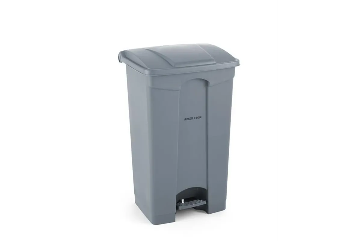Pojemnik na odpady z pedałem, 87L, jasnoszary, 500x410x815mm AmerBox 691168