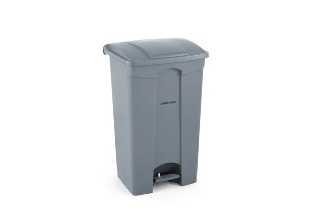 Pojemnik na odpady z pedałem, 87L, jasnoszary, 500x410x815mm AmerBox 691168