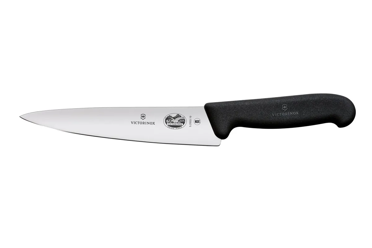 Nóż kuchenny z szerokim ostrzem, czarny, 314mm Victorinox 5.2003.19