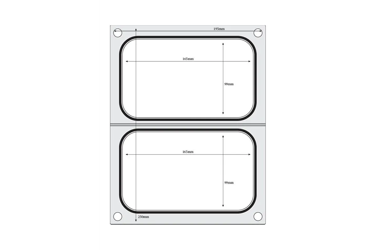Matryca do zgrzewarki, 2x pojemnik 178x113 mm Hendi 805589