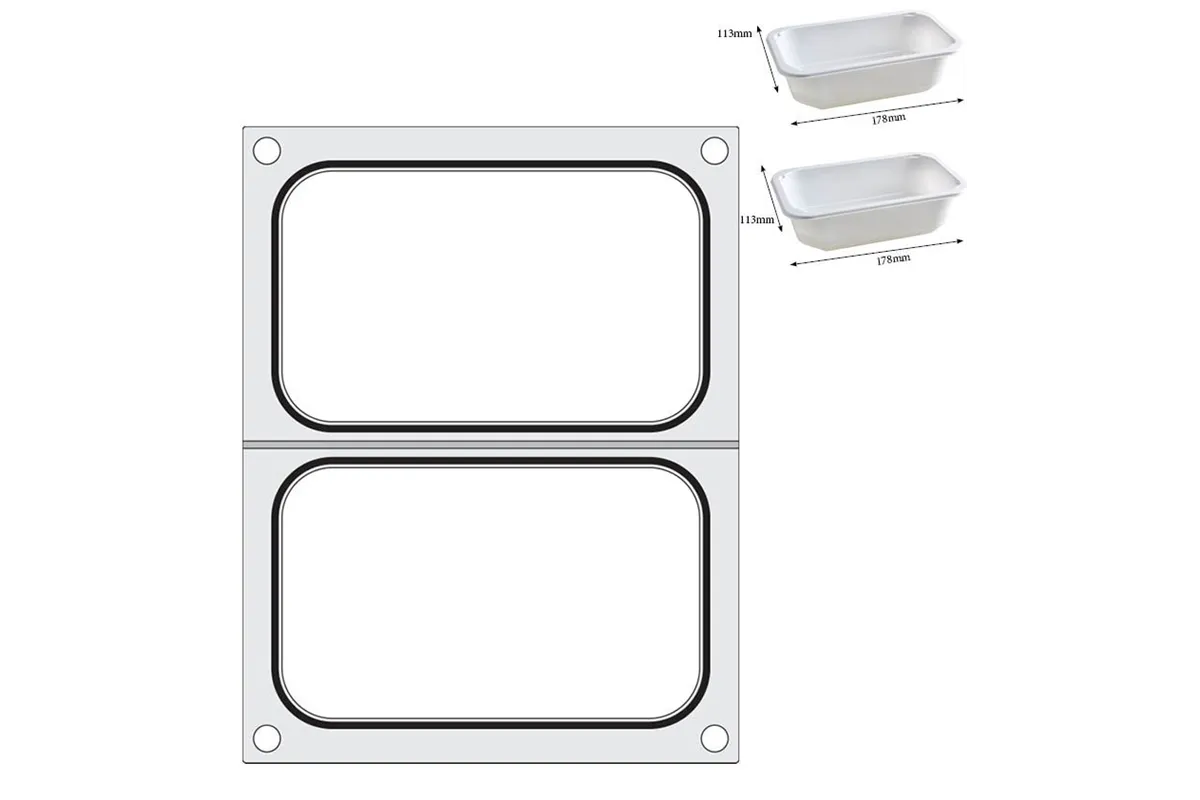 Matryca do zgrzewarki, 2x pojemnik 178x113 mm Hendi 805589