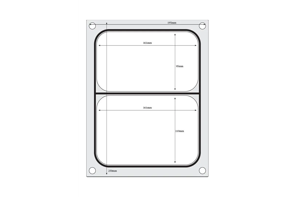 Matryca do zgrzewarki, pojemnik dwudzielny 227x178 mm Hendi 805596