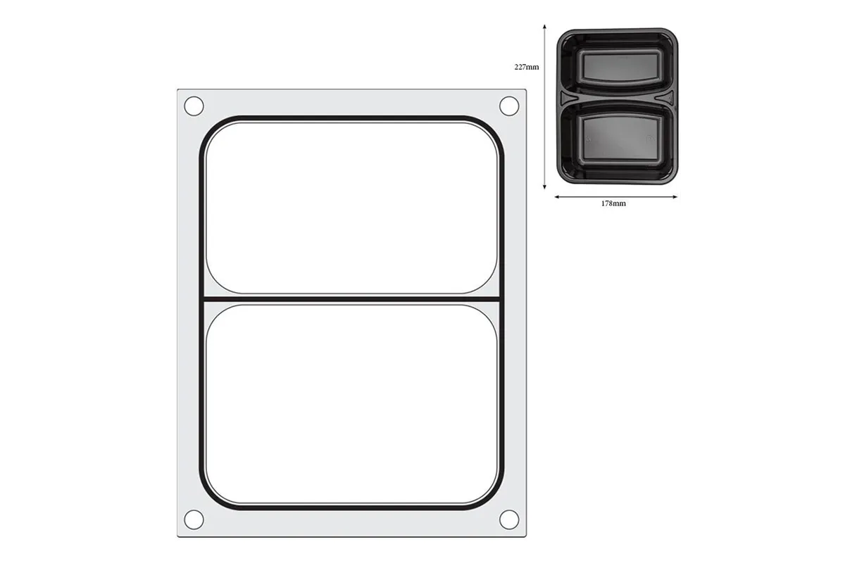 Matryca do zgrzewarki, pojemnik dwudzielny 227x178 mm Hendi 805596
