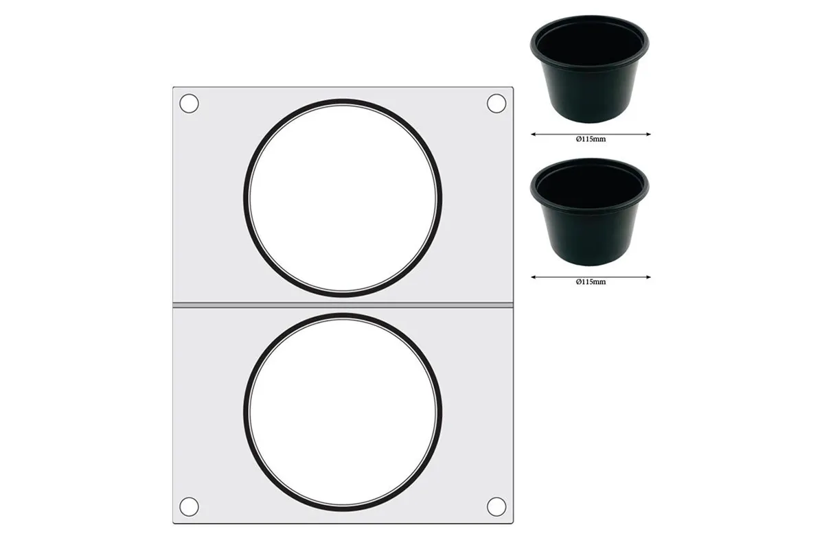 Matryca do zgrzewarki, 2x pojemnik do zupy ø115 mm Hendi 805633