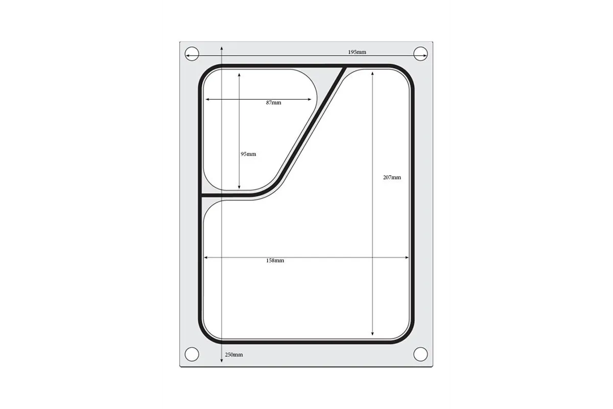 Matryca do zgrzewarki, pojemnik dwudzielny colt 227x178 mm Hendi 805640