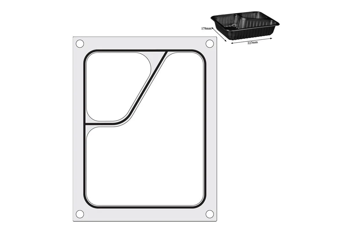 Matryca do zgrzewarki, pojemnik dwudzielny colt 227x178 mm Hendi 805640