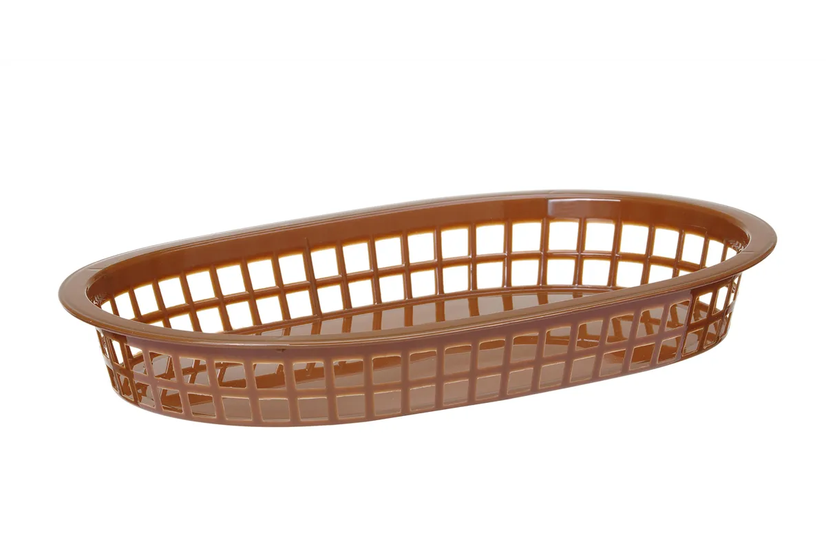 Koszyk do pieczywa owalny, brązowy, 6 szt., 275x175x38mm Hendi 426296