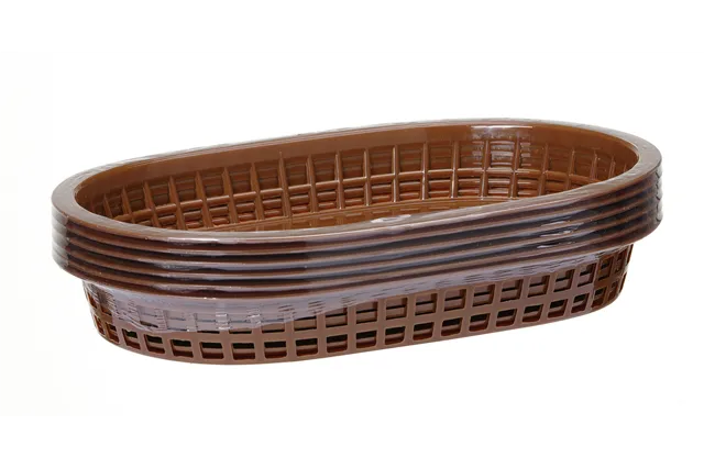 Koszyk do pieczywa owalny, brązowy, 6 szt., 275x175x38mm Hendi 426296