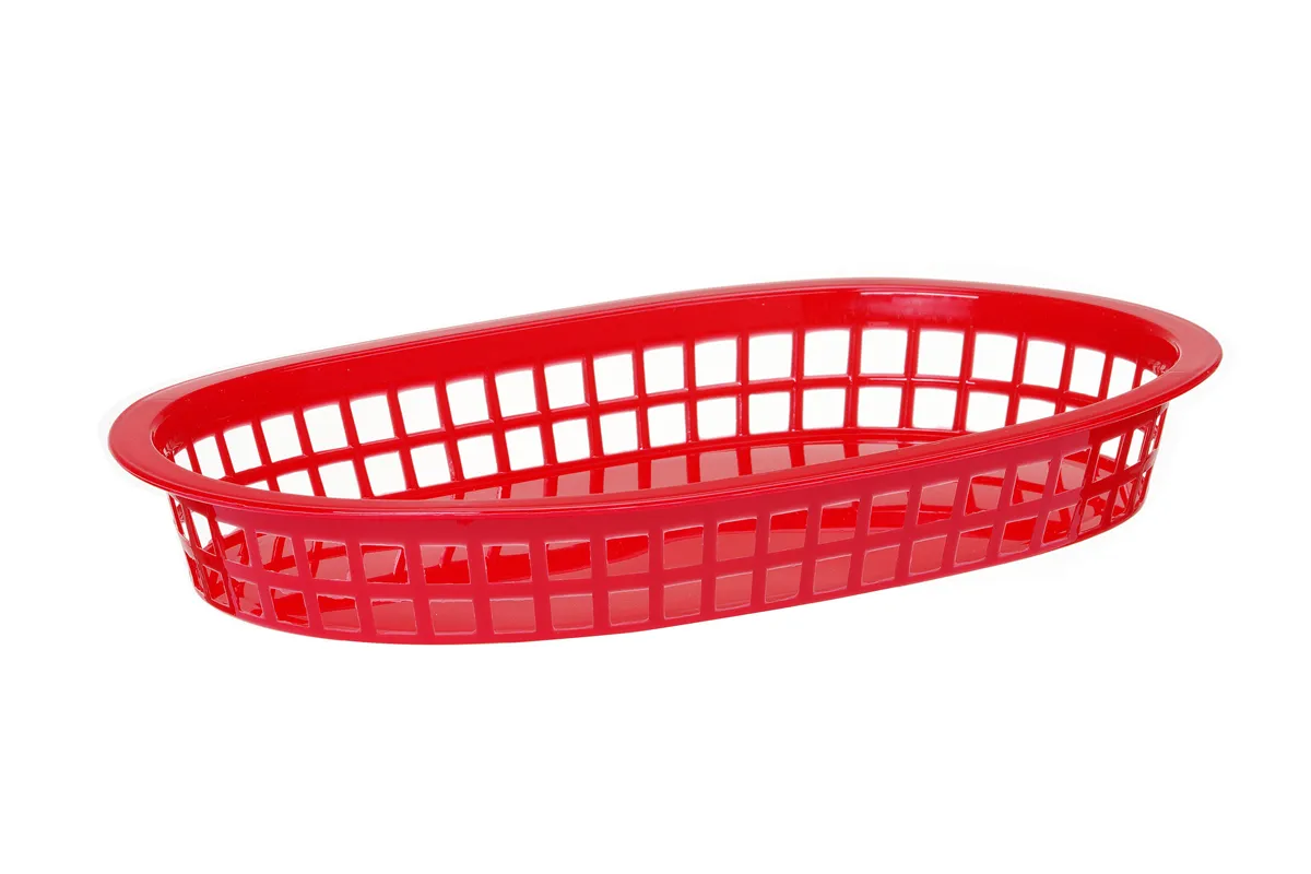 Koszyk do pieczywa owalny, czerwony, 6 szt., 275x175x38mm Hendi 426319