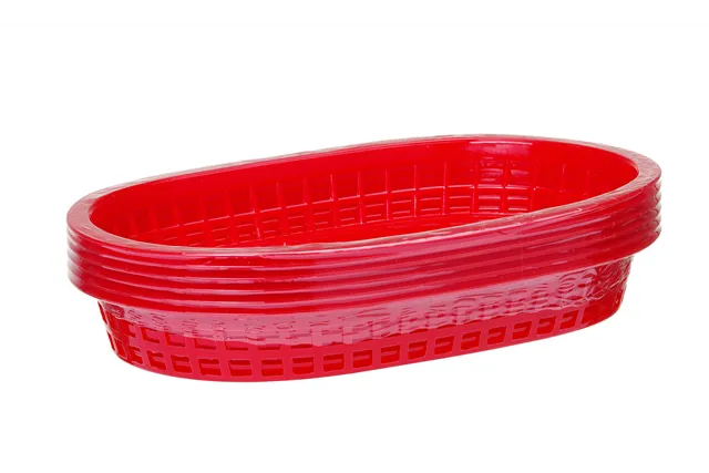 Koszyk do pieczywa owalny, czerwony, 6 szt., 275x175x38mm Hendi 426319