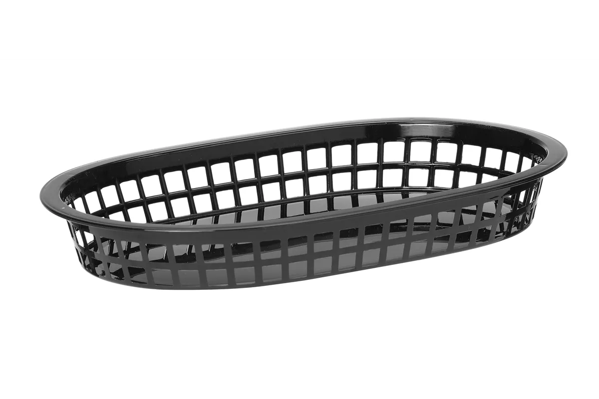 Koszyk do pieczywa owalny, czarny, 6 szt., 275x175x38mm Hendi 426890