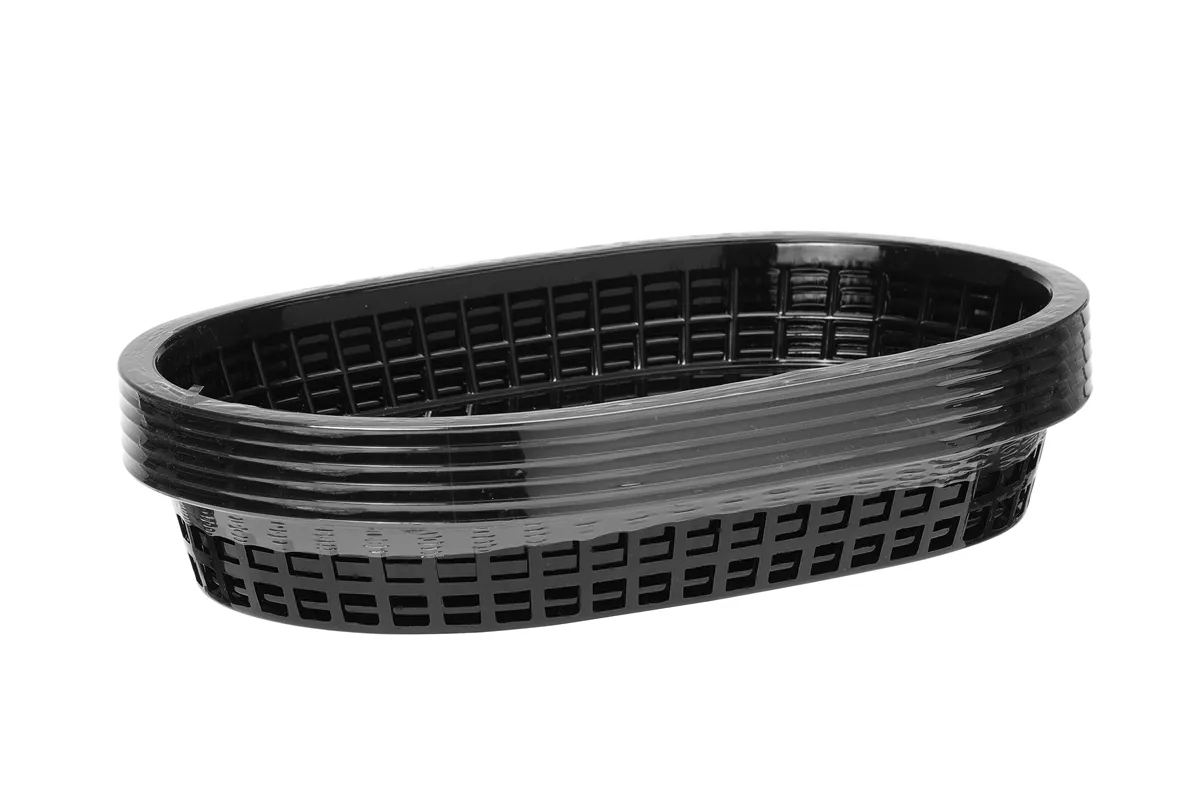 Koszyk do pieczywa owalny, czarny, 6 szt., 275x175x38mm Hendi 426890