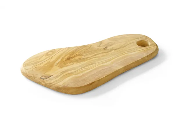 Deska do serwowania z drewna oliwnego z otworem, 350x210x18mm Hendi 505236