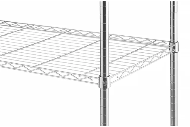 Regał magazynowy z 5 półkami, chromowany, chromowany, 910x455x1830mm Hendi 812204