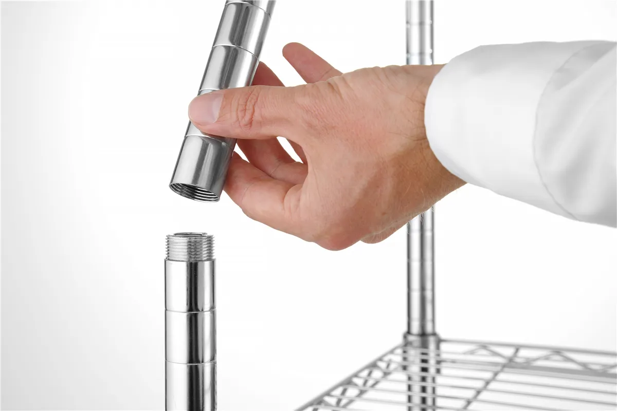 Regał magazynowy z 5 półkami, chromowany, chromowany, 910x455x1830mm Hendi 812204