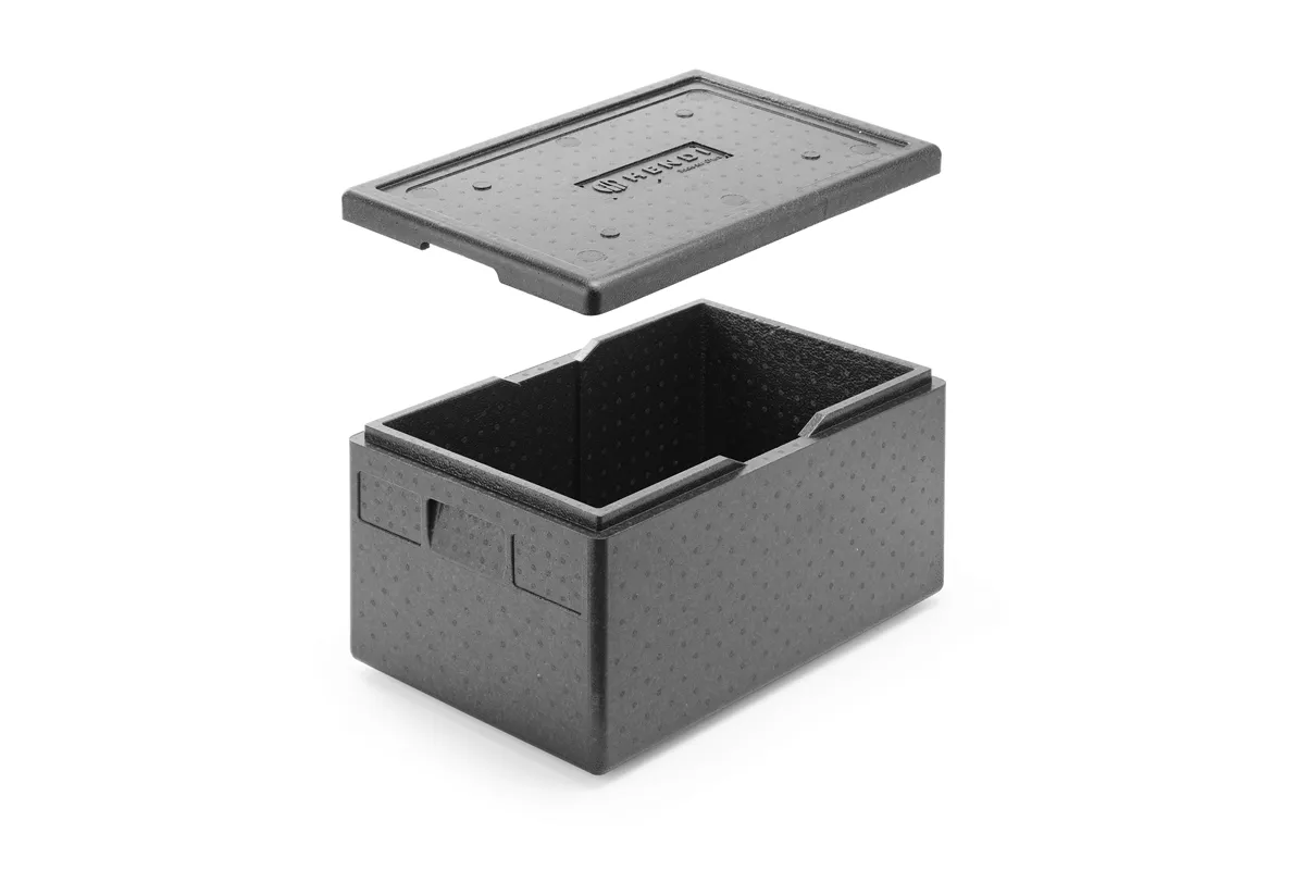 Pojemnik termoizolacyjny z piocelanu, Kitchen Line, GN 1/1, 46L, czarny, 600x400x320mm Hendi 707425