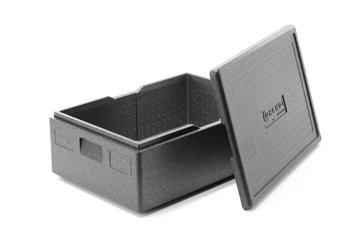 Pojemnik termoizolacyjny z piocelanu, Kitchen Line, GN 1/1, 53L, czarny, 685x485x260mm Hendi 707432