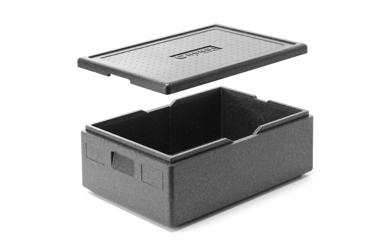 Pojemnik termoizolacyjny z piocelanu, Kitchen Line, GN 1/1, 53L, czarny, 685x485x260mm Hendi 707432